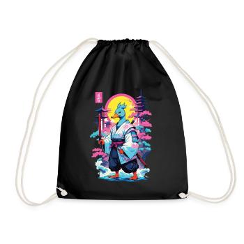 Samouraï Canard Esthétique Vaporwave Style Japon Art - Sac de sport léger - noir - Devant