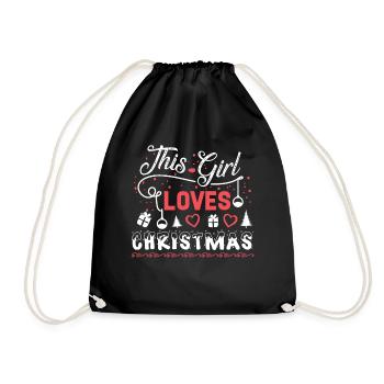 Christmas This Girl Loves Christmas - Drawstring Bag - black - Front
