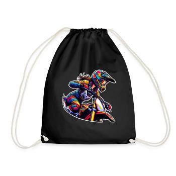 Motocross Femmes Filles Fille - Sac de sport léger - noir - Devant