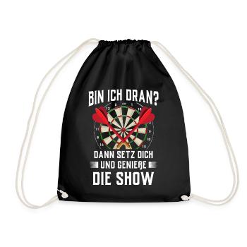 Dart Gift Dartboard Darts Player Bullseye - Drawstring Bag - black - Front