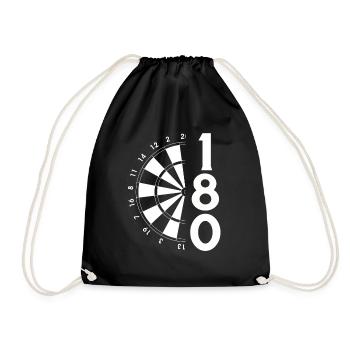 Dart Geschenk Dartboard Dartspieler Bullseye - Turnbeutel - Schwarz - Vorne