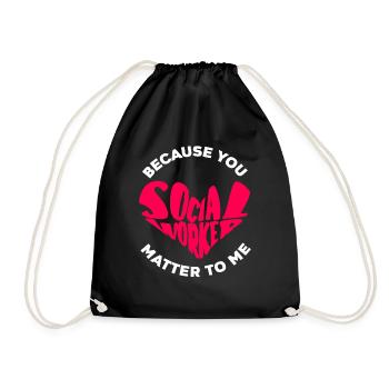 Because I care about you Social worker - Drawstring Bag - black - Front