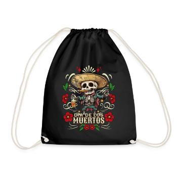 Dia De Los Muertos Totenkopf Totenschädel Tequilla - Turnbeutel - Schwarz - Vorne