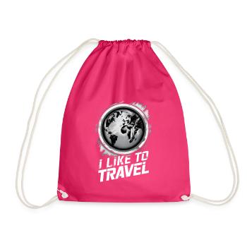 J’aime voyager / carte du monde - Sac de sport léger - fuchsia - Devant