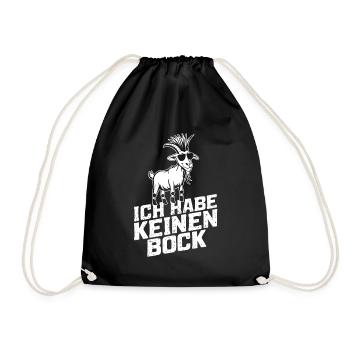 ich habe keinen bock - Turnbeutel - Schwarz - Vorne