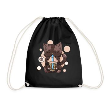 Thé à bulles Boba BubbleTea Kawaii Japan Tea Kpop - Sac de sport léger - noir - Devant