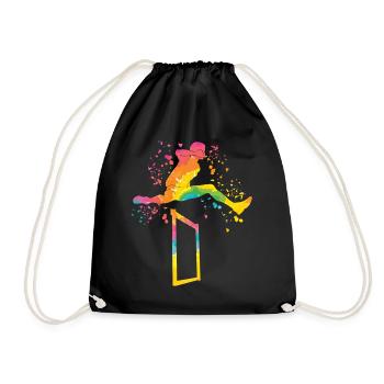 Hurdle Run Obstacle Course Kids Hurdle Run - Drawstring Bag - black - Front