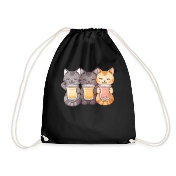 Thé à bulles Boba BubbleTea Kawaii Japan Tea Kpop - Sac de sport léger - noir - Devant