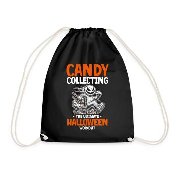 Candy Collecting: the ultimate Halloween workout - Drawstring Bag - black - Front