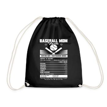 Baseball Mom Facts - Drawstring Bag - black - Front