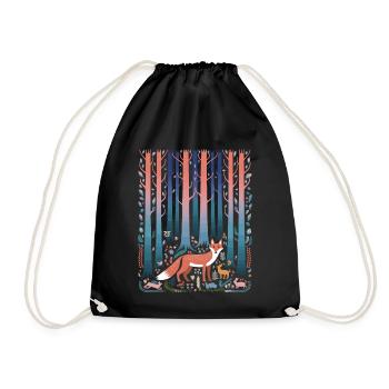 Renard de la forêt Conte de fées Cottagecore - Sac de sport léger - noir - Devant