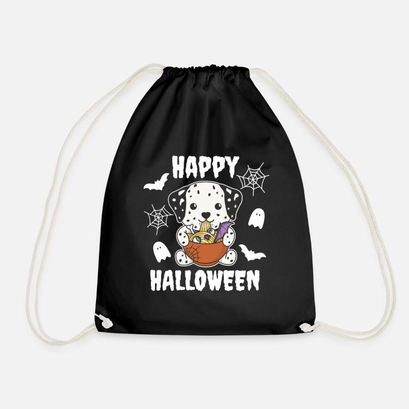 Dalmatiner Happy Halloween Mit Ramen - Turnbeutel - Schwarz