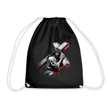 Motif de la foi chrétienne « Jésus croit » - Sac de sport léger - noir - Devant