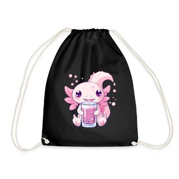 Bubble Tea Boba BubbleTea Kawaii Japan Tea Kpop - Drawstring Bag - black - Front