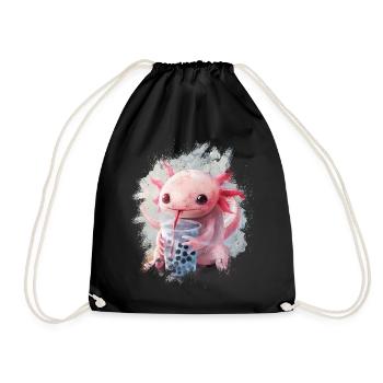 Bubble Tea Boba BubbleTea Kawaii Japan Tea Kpop - Drawstring Bag - black - Front