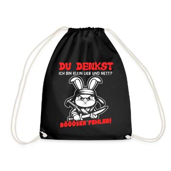 Hase Tshirt Lustig Witzig Humor Sarkasmus Büro - Turnbeutel - Schwarz - Vorne
