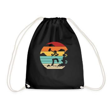 Retro Home Improvement Home Wrecker Experts House - Drawstring Bag - black - Front