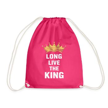 long live the king with a crown - Drawstring Bag - fuchsia - Front