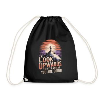 look upwards, that is where you are going mountain - Drawstring Bag - black - Front