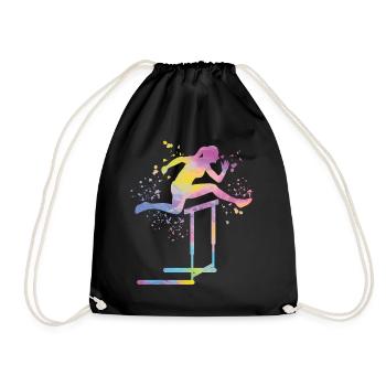 Hurdle Run Obstacle Course Kids Hurdle Run - Drawstring Bag - black - Front