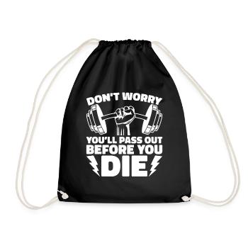 Fitness Trainer Weightlifting GYM Bodybuilding - Drawstring Bag - black - Front