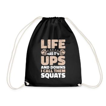 Fitness Trainer Weightlifting GYM Bodybuilding - Drawstring Bag - black - Front