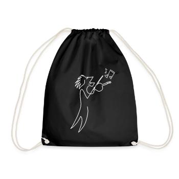 Music Violin Violin Violin Sheet Music Melody Violinist Musicians - Drawstring Bag - black - Front