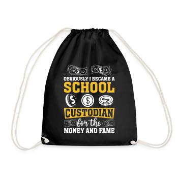 Gardien d’école Drôle Femme de ménage Gardienne - Sac de sport léger - noir - Devant
