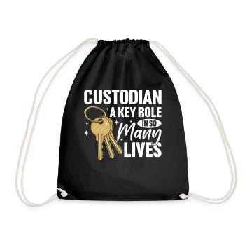 Gardienne d’école Femme de ménage Concierge - Sac de sport léger - noir - Devant