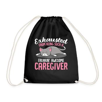 Eine verdammt tolle Pflegekraft für Katzengesundheit - Turnbeutel - Schwarz - Vorne