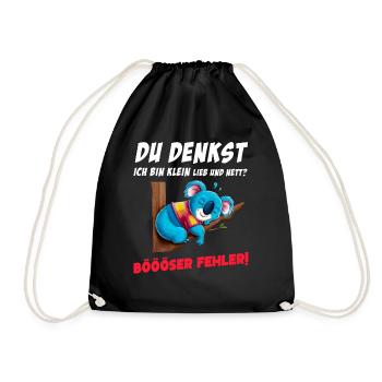 Koala Tshirt Drôle Drôle Humour Sarcasme Bureau - Sac de sport léger - noir - Devant
