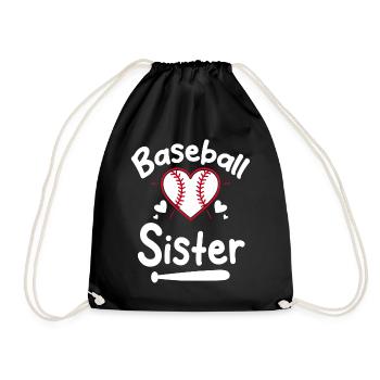 Baseball Sport Baseballspieler Pitcher Catcher USA - Turnbeutel - Schwarz - Vorne