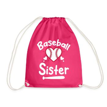 Baseball Sport Baseballspieler Pitcher Catcher USA - Turnbeutel - Fuchsia - Vorne