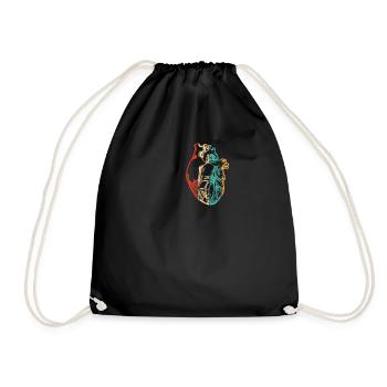 Heart Surgery Logo Emblem Pacemakers Open Heart - Drawstring Bag - black - Front