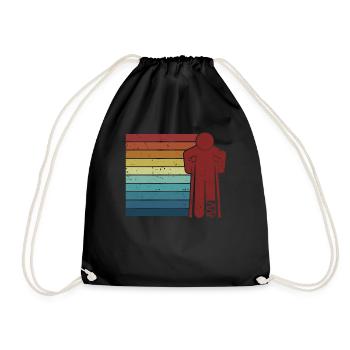 Retro Broken Arm Leg Broken Bone Broken Finger - Drawstring Bag - black - Front