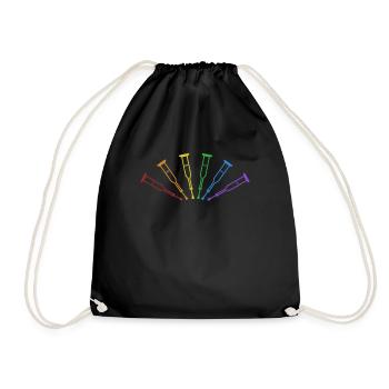 Bone Fracture LGBT Rainbow Broken Bone Surgeon - Drawstring Bag - black - Front