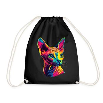 Chat Sphynx Chat Sphynx Chat Canadien Mignon Sphinx - Sac de sport léger - noir - Devant