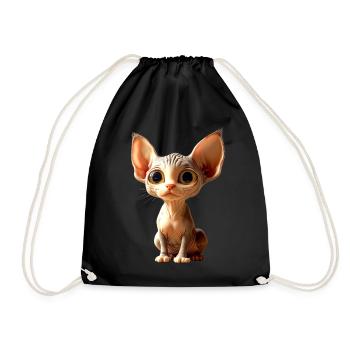 Chat Sphynx Chat Sphynx Chat Canadien Mignon Sphinx - Sac de sport léger - noir - Devant