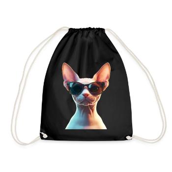 Chat Sphynx Chat Sphynx Chat Canadien Mignon Sphinx - Sac de sport léger - noir - Devant