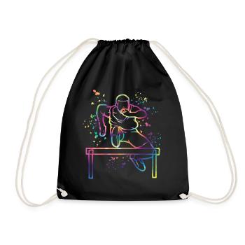 Hurdle Run Obstacle Course Kids Hurdle Run - Drawstring Bag - black - Front