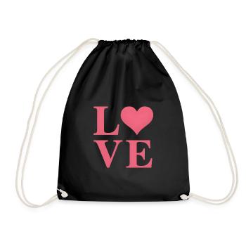 Cœur d’amour - Sac de sport léger - noir - Devant