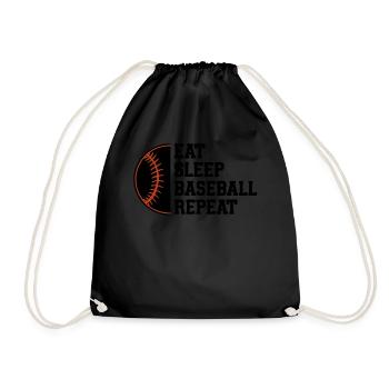 Baseball Sport Baseballspieler Pitcher Catcher USA - Turnbeutel - Schwarz - Vorne