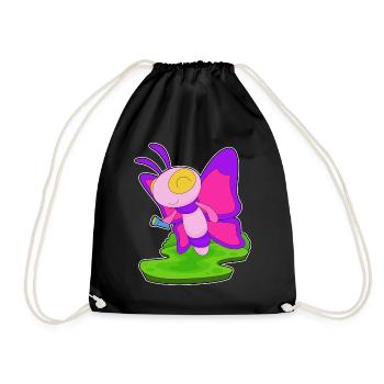 Butterfly Flashlight - Drawstring Bag - black - Front