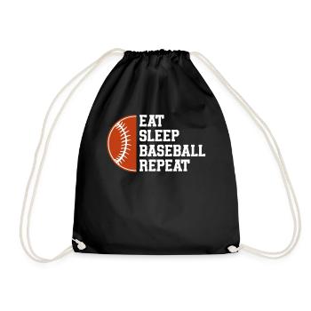 Baseball Sport Baseballspieler Pitcher Catcher USA - Turnbeutel - Schwarz - Vorne