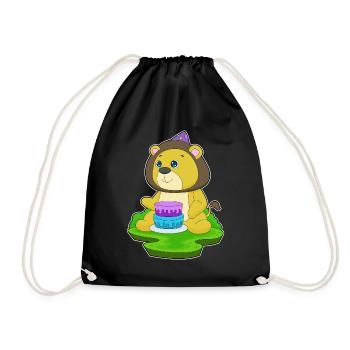 Gâteau d’anniversaire Lion - Sac de sport léger - noir - Devant