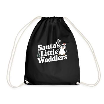 Weihnachten Pinguin Santa's Little Waddlers - Turnbeutel - Schwarz - Vorne