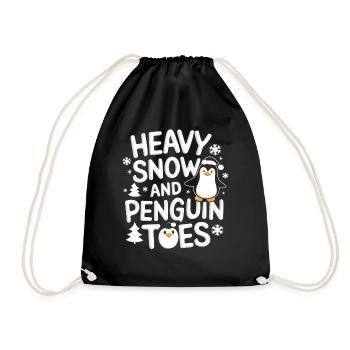 Neige abondante et pieds de pingouin Noël - Sac de sport léger - noir - Devant