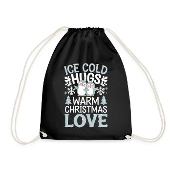 Des câlins glacés, un amour de Noël chaleureux, - Sac de sport léger - noir - Devant