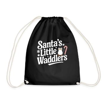 Le petit pingouin de Noël Watschel du Père Noël - Sac de sport léger - noir - Devant