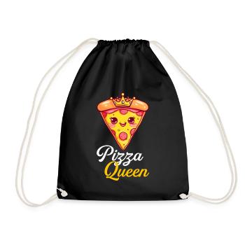 pizza queen, funny pizza lover - Turnbeutel - Schwarz - Vorne